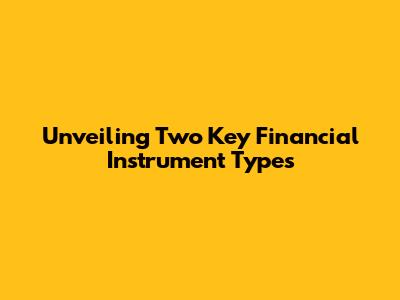 Unveiling Two Key Financial Instrument Types