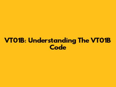 VT01B: Understanding The VT01B Code