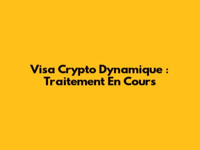 Visa Crypto Dynamique : Traitement En Cours