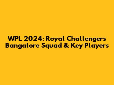 WPL 2024: Royal Challengers Bangalore Squad & Key Players