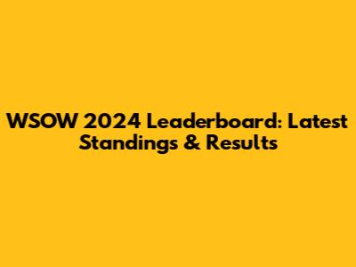 WSOW 2024 Leaderboard: Latest Standings & Results