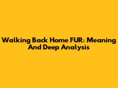 Walking Back Home FUR: Meaning And Deep Analysis