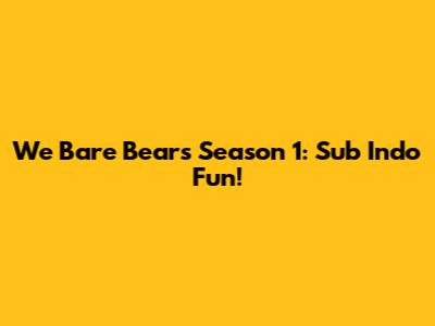 We Bare Bears Season 1: Sub Indo Fun!