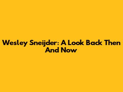 Wesley Sneijder: A Look Back Then And Now