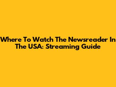 Where To Watch The Newsreader In The USA: Streaming Guide