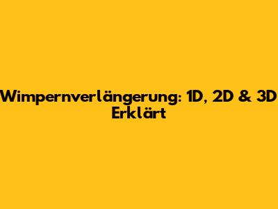 Wimpernverlängerung: 1D, 2D & 3D Erklärt