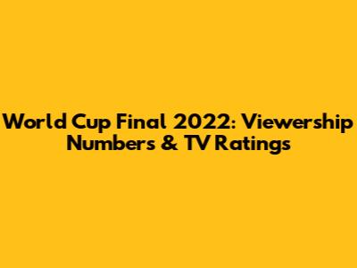 World Cup Final 2022: Viewership Numbers & TV Ratings