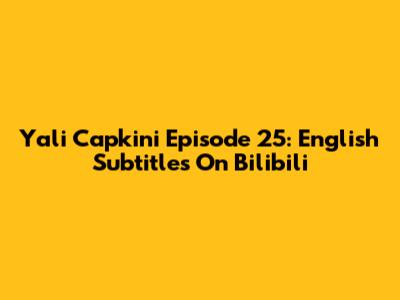 Yali Capkini Episode 25: English Subtitles On Bilibili