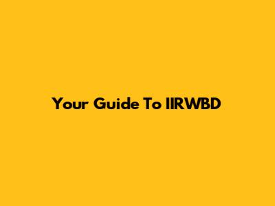 Your Guide To IIRWBD