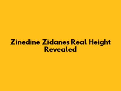Zinedine Zidane's Real Height Revealed